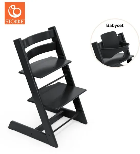 Tripp Trapp høy stol inkl. babysett - Svart