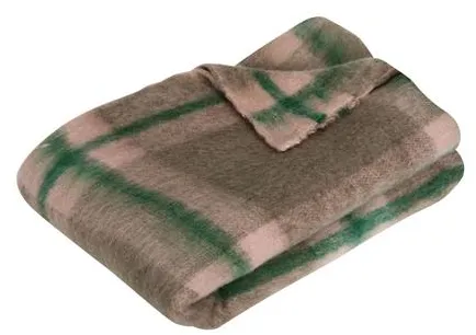 Hübsch Grid Teppe Grønn/Rosa